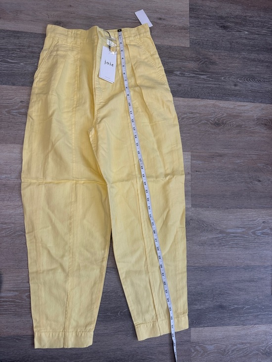 Joie Pants - Joie Bright Yellow size 4 New womens cotton linen blend ankle pants